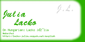 julia lacko business card